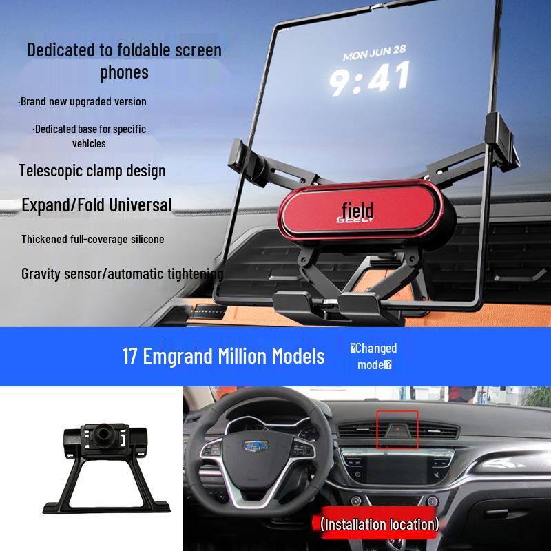 Custom Foldable Phone Holder for Geely Models: Emgrand, Boyue, Vision X1/X6, Jiaji, Binyue, Xingyue L, Xingyuan