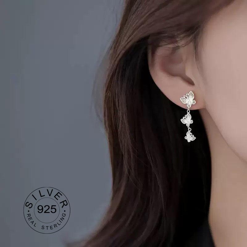 925 Silver Vintage Earrings For Women Trendy Simple Star Long Tassel Earring Jewelry Prevent Allergy Party Accessories