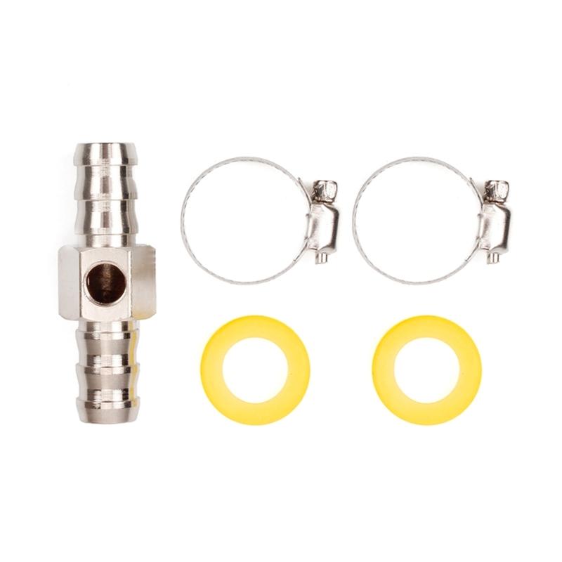 3/8” Fuel Line Fuel Pressure Barbed- Push Lock T-Fitting Adapter, 1/8-27 NPT Sensor Port, Stainless Steel