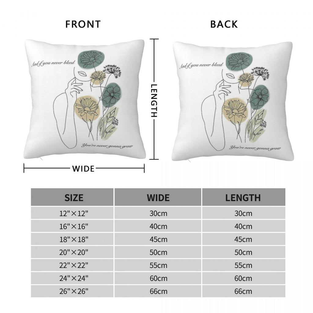 Der 1. Lyrics Quadrat Kissenbezug Polyester Leinen Samt Kreativ Reißverschluss Dekoration Sofa Sitzkissenbezug