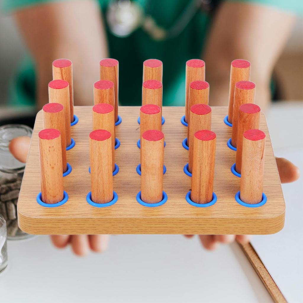 FRCOLOR Finger Training Hand Wooden Pegboard for Finger Muscle Wrist 24 X 20 X 1050g Board, Trainer, Training, Exercise, 8.5 Cm,
