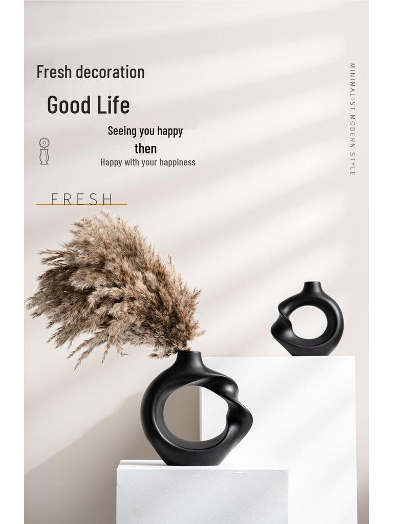 Elegant Ceramic Twisted Flower Vase - Home Decoration Creative Round Pottery Luxury Holder