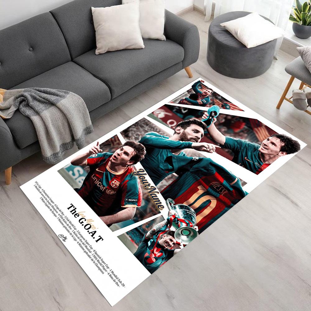 Messi Personalized Name Floor Mat Perfect for Dormitory Dining Room Balcony Foyer Antislip Carpet Anime Office Decor Perfect Gift for Friends & Family