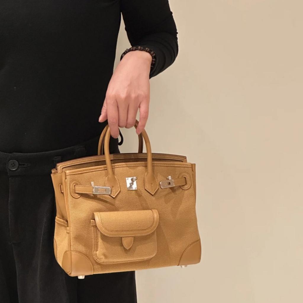 Geantă nouă de buzunar platinată, pânză împletită cu piele, geantă de damă, geantă tote mică, geantă de buzunar