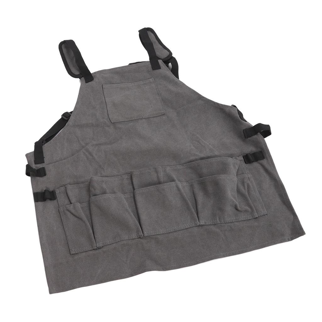 Work Apron Multi Pockets Adjustable Protective Woodworking Tool Apron for Barbecue Electricians Mechanic