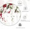 Eucalyptus Christmas Flower Shower Curtain Set Green Red Poinsettia Berry Leaves Botanical Plant Merry Xmas Polyester Waterproof