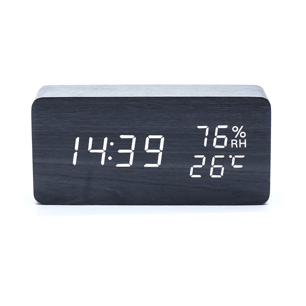 Stylish Wooden LED Digital Alarm Clock with Charging Port