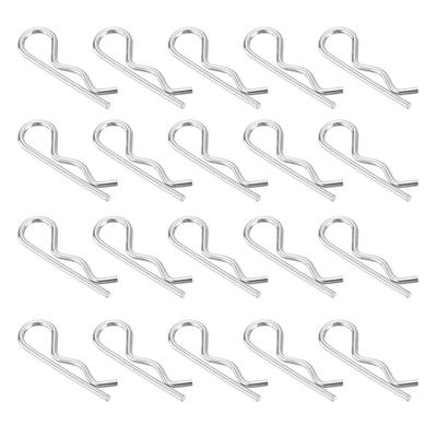 20 Pcs 304 Stainless Steel R-Type Spring Pins – R-Clamp Split Pins For Household Appliances, Sports Equipment, Car Maintenance (6 Sizes: 1.8-5mm)