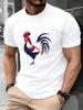 Heavyweight French Gallic Rooster T-Shirt - Short Sleeve Round Neck Casual Tee Suitable for Year-Round Wear, Machine Washable Gift for History Buffs &