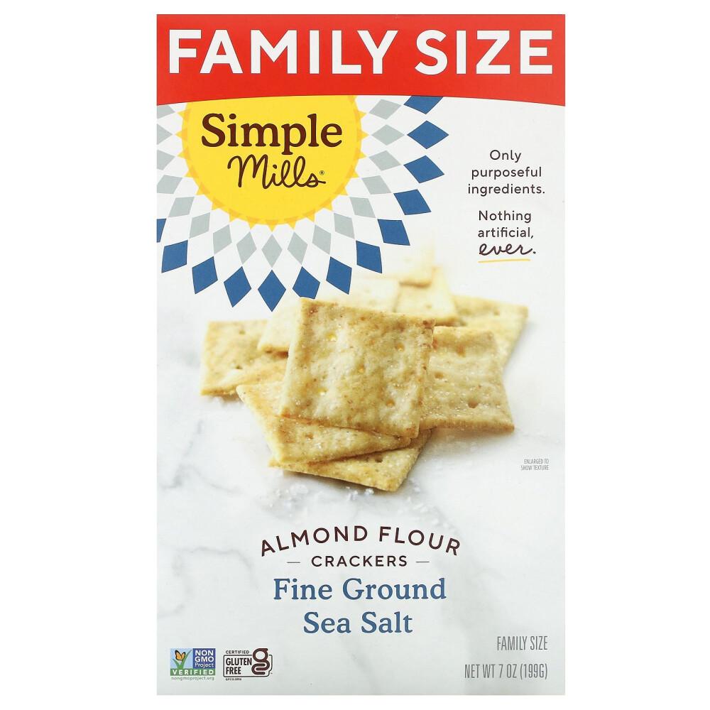 Simple Mills Almond Flour Crackers, Fine Sea Salt, Family Size 199g (7oz)