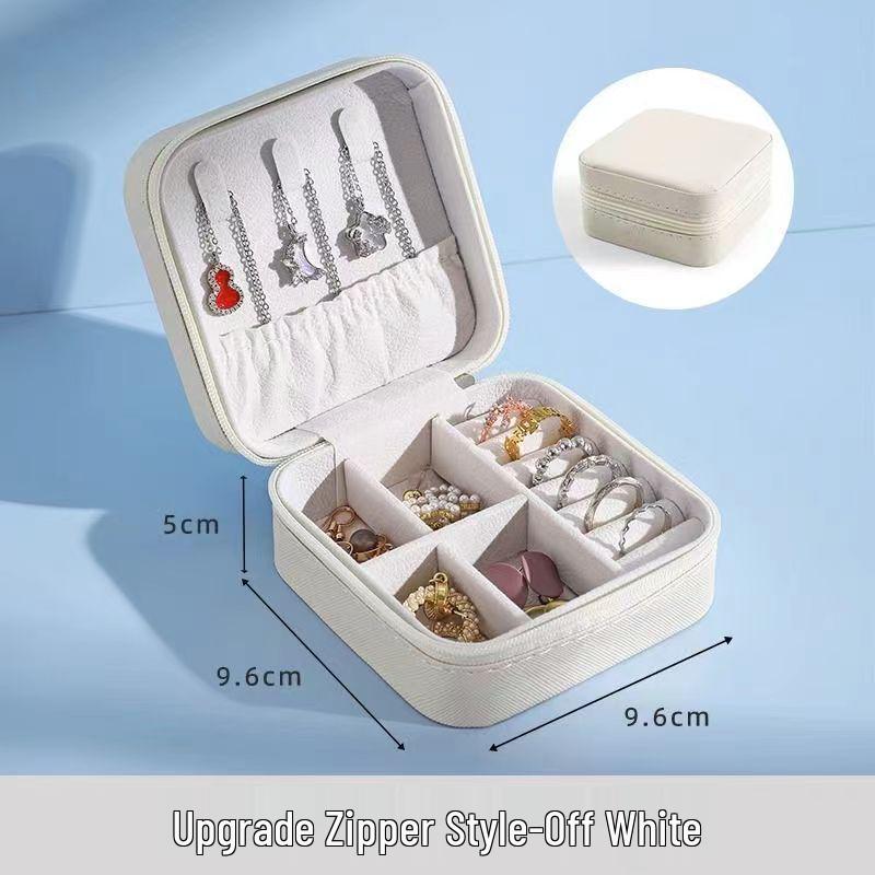 Korean Style Portable Jewelry Box for Stud Earrings & Rings, Anti-Oxidation Travel Organizer