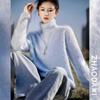 Cashmere Mulberry Silk Fur Brushed High Neck Sweater for Women - 2026 Series.