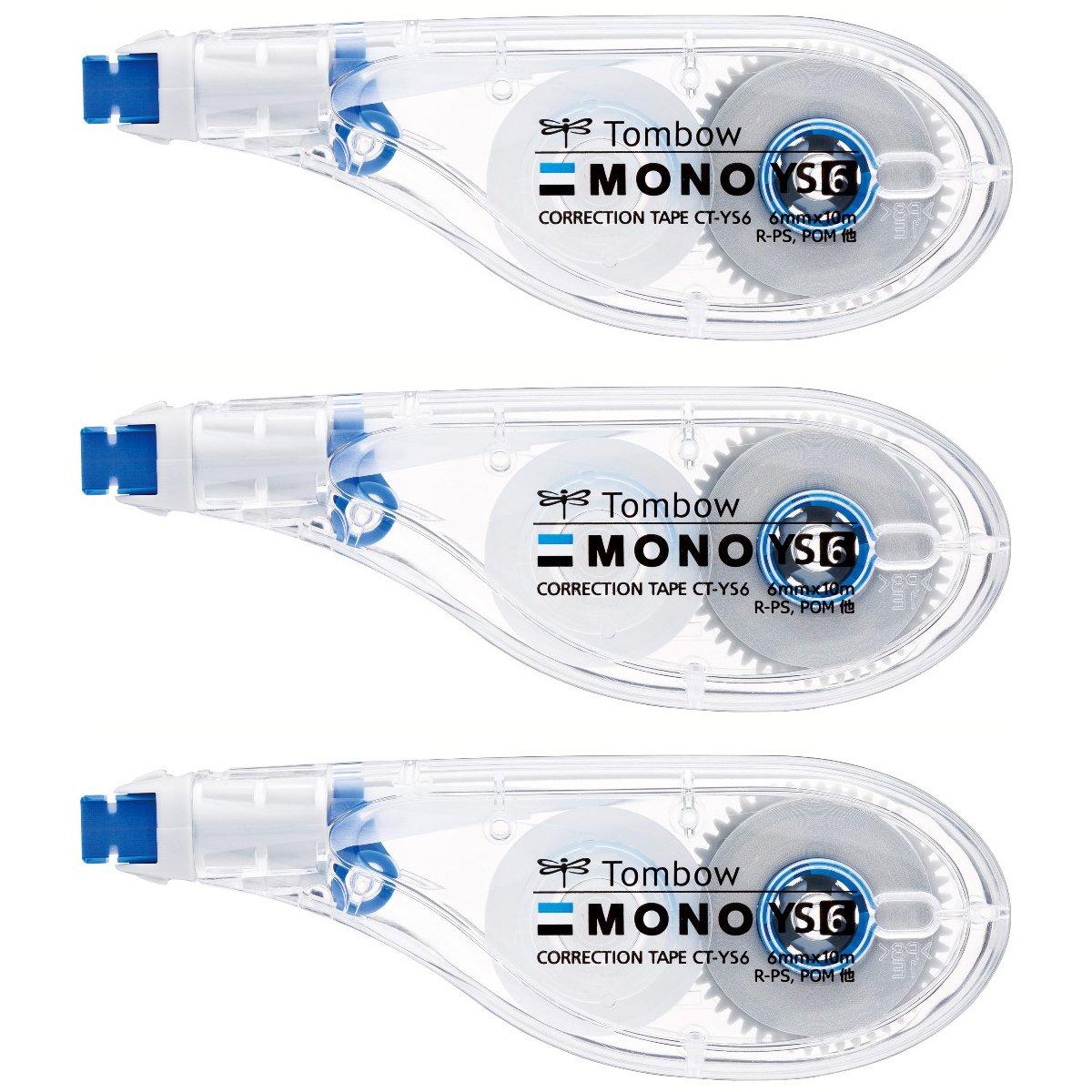 

Корректор Tombow 6 мм MONO YS выдвижного типа, ощущается как 3 x Лента, (горизонтальная ручка), одноразовый, 10 м, упаковки, KCA-327 (CT-YS6 3) белый