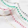 0.5M 1M 2M Irregular Clear Heart Chain Stainless Steel Glass Grave Stone Bead Chain Necklaces Bracelets Chain DIY Jewelry Making