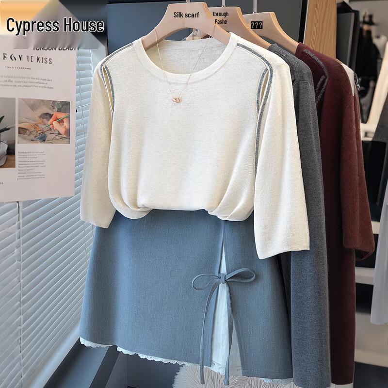 Women s Wool Blend Round Neck Rhinestone Hollow Knit Top L