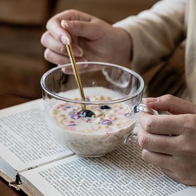 Breakfast Glass Transparent Mug Household Cup Yogurt Oat Cup Water Glass Wine Glass Summer Juice Cup