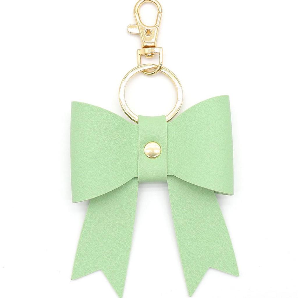 Bow Shaped PU Leather Keychain Bag Pendant Ornament