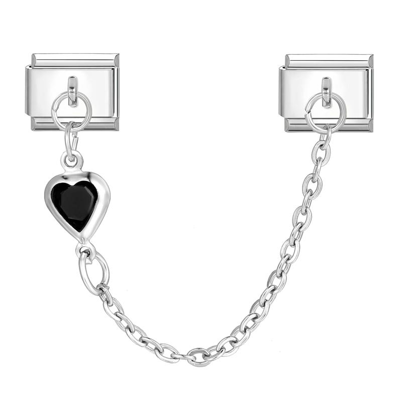 Star Butterfly Heart Zircon Round Pearls Tassel Chain Italian Charm Links Fit 9mm Bracelet Stainless Steel Women DIY Making Gift