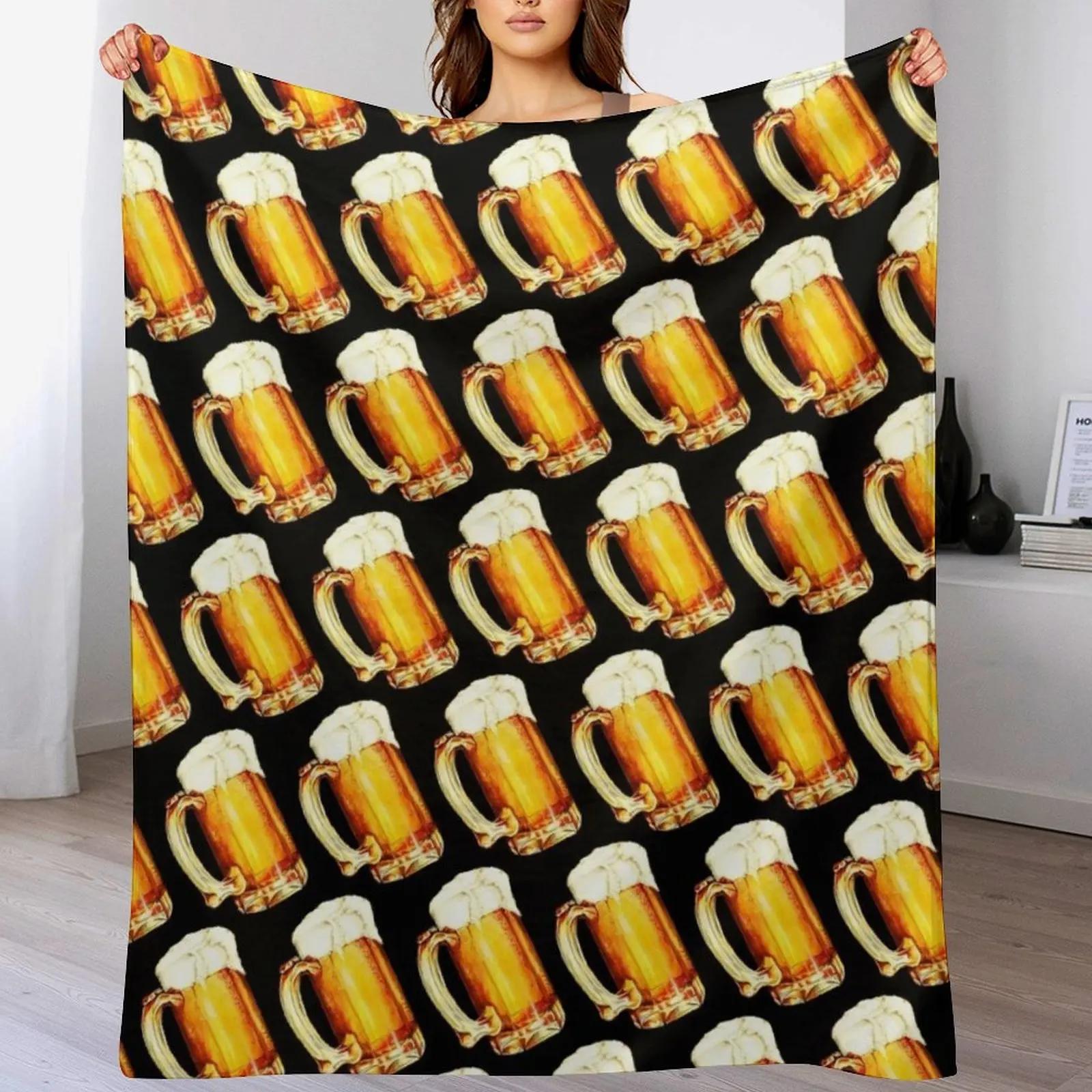 

Bier Pattern Throw Blanket Multi Purpose Soft Warm Blanket for Home Travel 102x76cm(40x30in)
