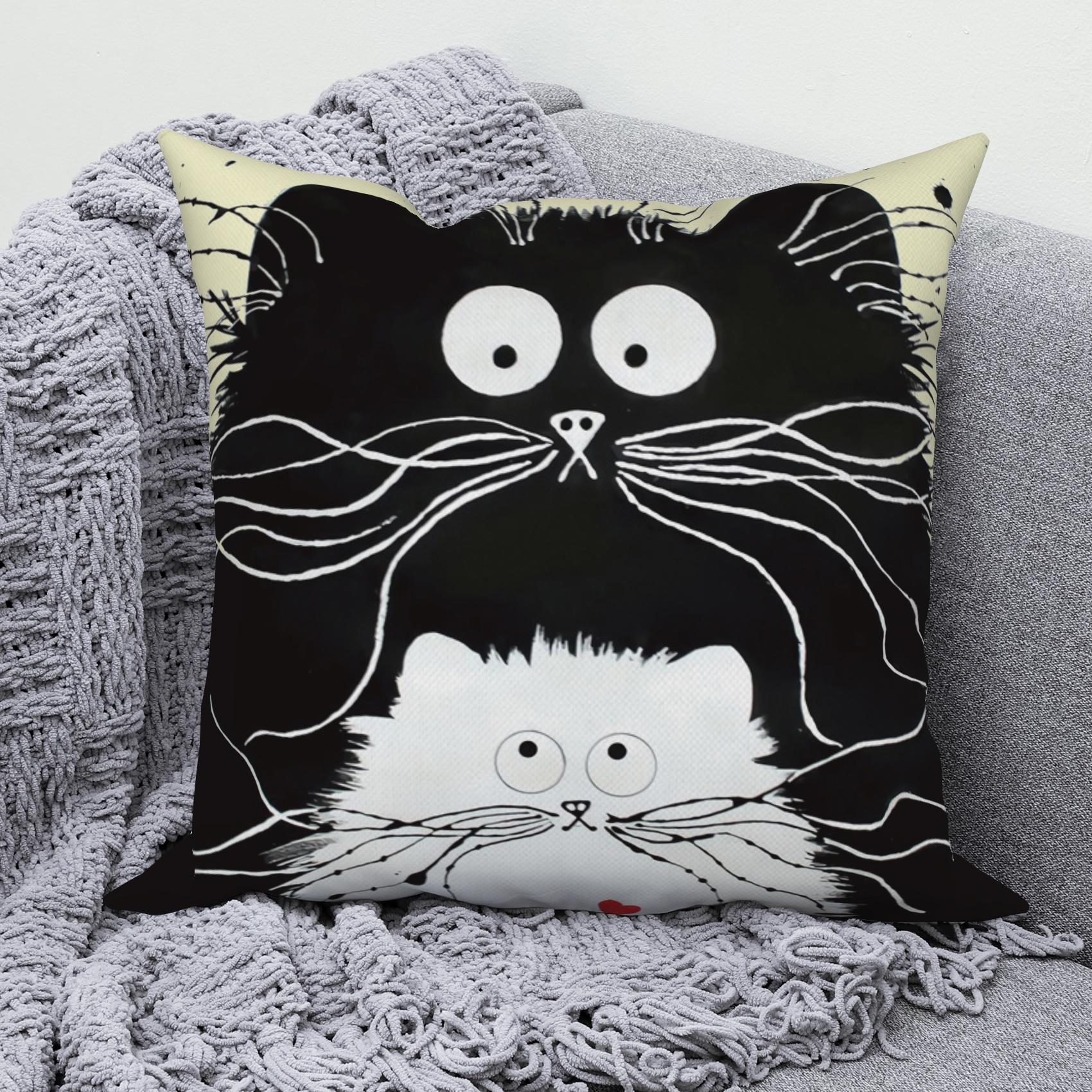 

Чехол на подушку из полиэстера с милым кошачьим принтом, современный домашний декор для гостиной, дивана, подушка, наволочка 45X45CM