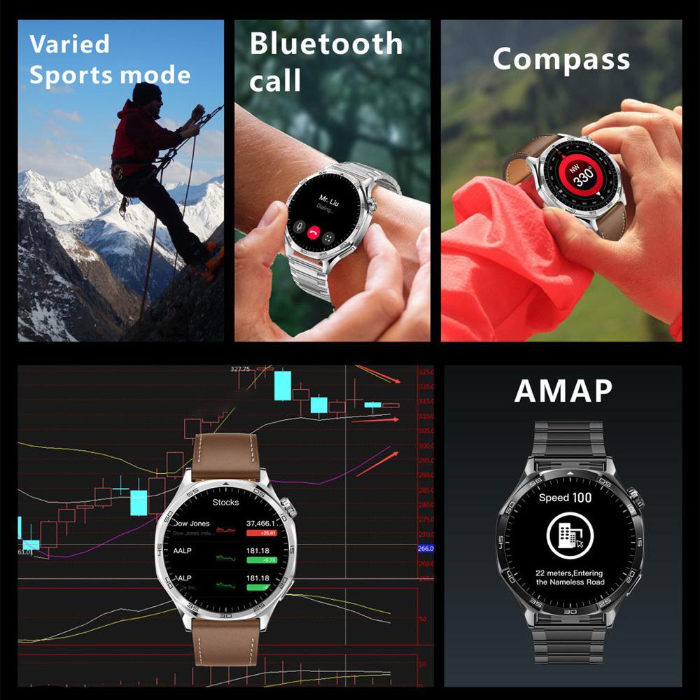Men Women Outdoor Compass Music Smartwatch Blue Tooth Call Sport Fitness Heart Rate NFC Watches Map Navigation Smart Watch