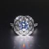 Vintage Style Flower Zircon Rings Women Exquisite Flower Round Zircon Wedding Party Ring Gift