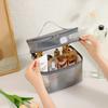 Fashion Transparent Mesh Travel Cosmetic Bag Storage 2 Layer Toiletry Bag Large Capacity Make Up Organizer Bag Women's