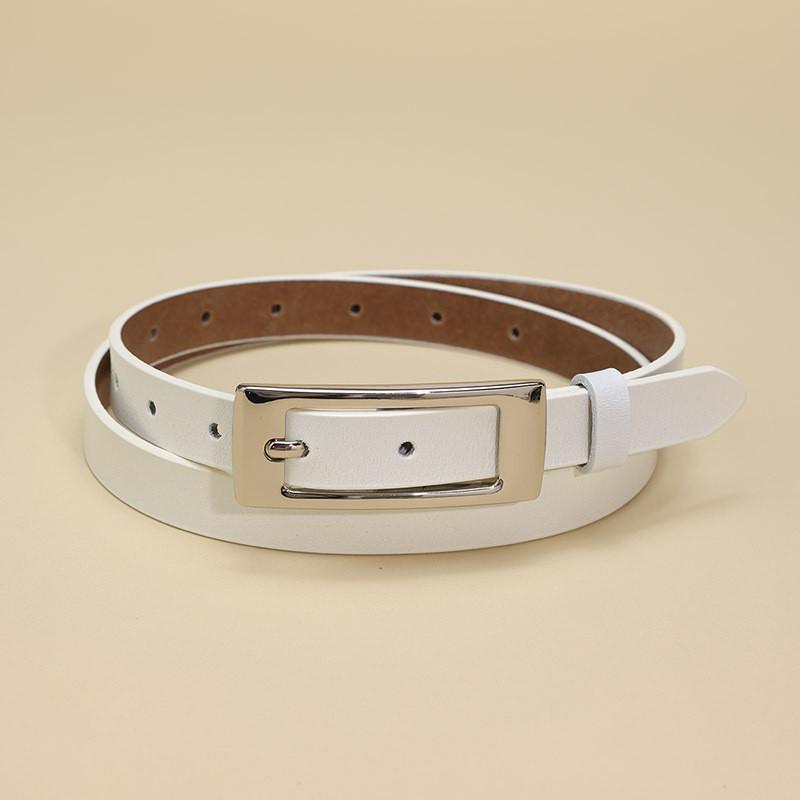 Leather Ladies Trendy Belt With Alloy Closure And Geometric Style For Business Outings And