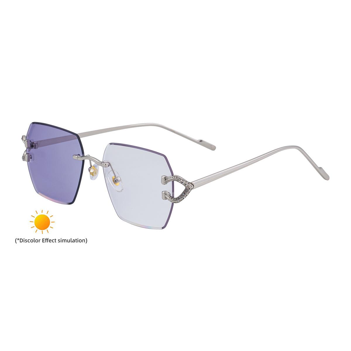 

JYL TS Women s Rimless Photochromic - Unique Trendy Sun Shades DG-98368 c-4333 голлівуд cerise кольору