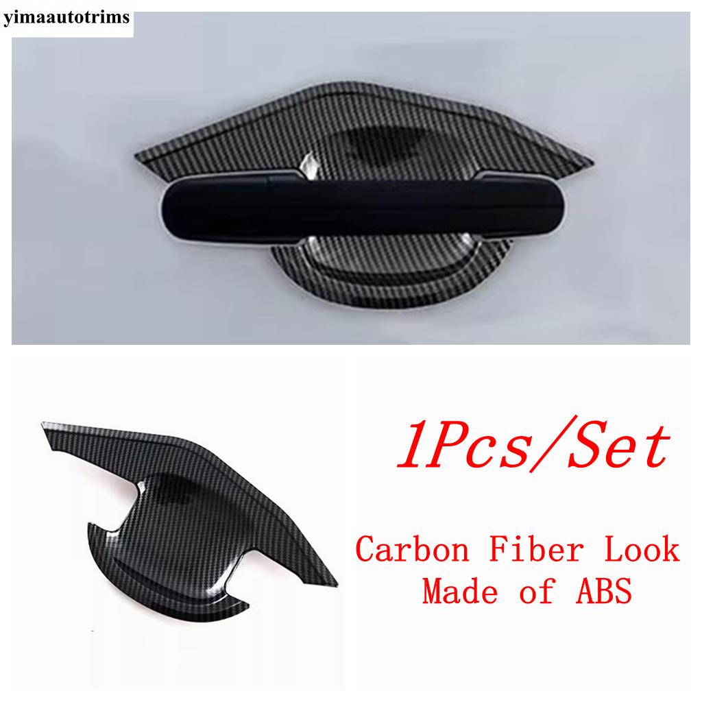 For Ford TRANSIT  2024 2025 Car Rear Door Bowl  / Rearview Mirror Cap Case / Door Handle Cover Trim Carbon Fiber Accessories