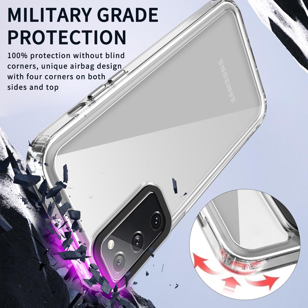For Samsung Galaxy S20 FE/S20 FE 5G/S20 FE 2022/S20 Lite Case PC+TPU Clear Back Cover