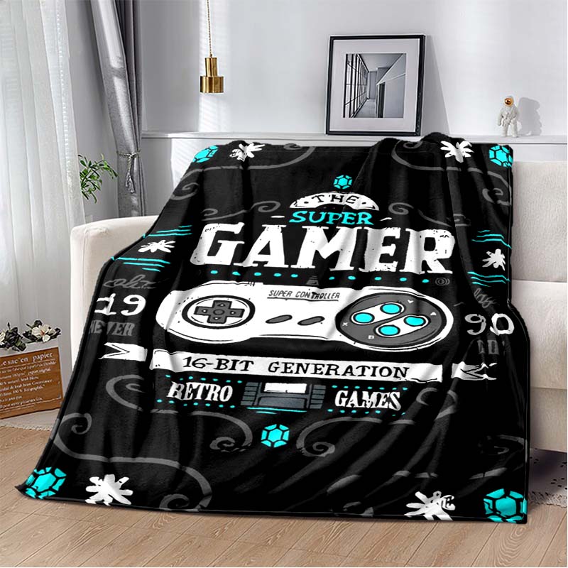 Gaming Flannel Blanket Gamer Gamepad Throw Blanket 3D Print Ultra Soft Home Decor Comfortable Bedding For Sofa Bed Couch Travel
