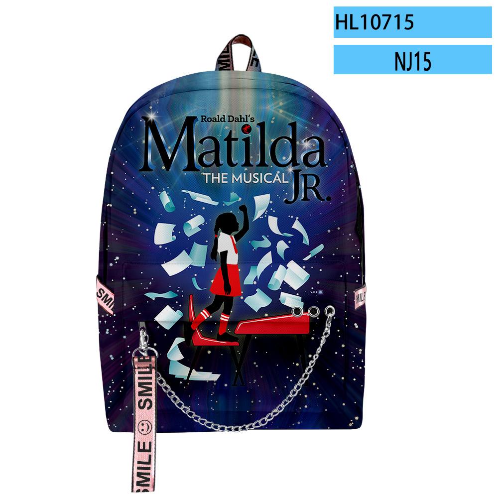 Luxury Roald Dahl's Matilda the Musical Movie 3D Print School Bags Unisex Oxford Waterproof Notebook multifunction Backpacks