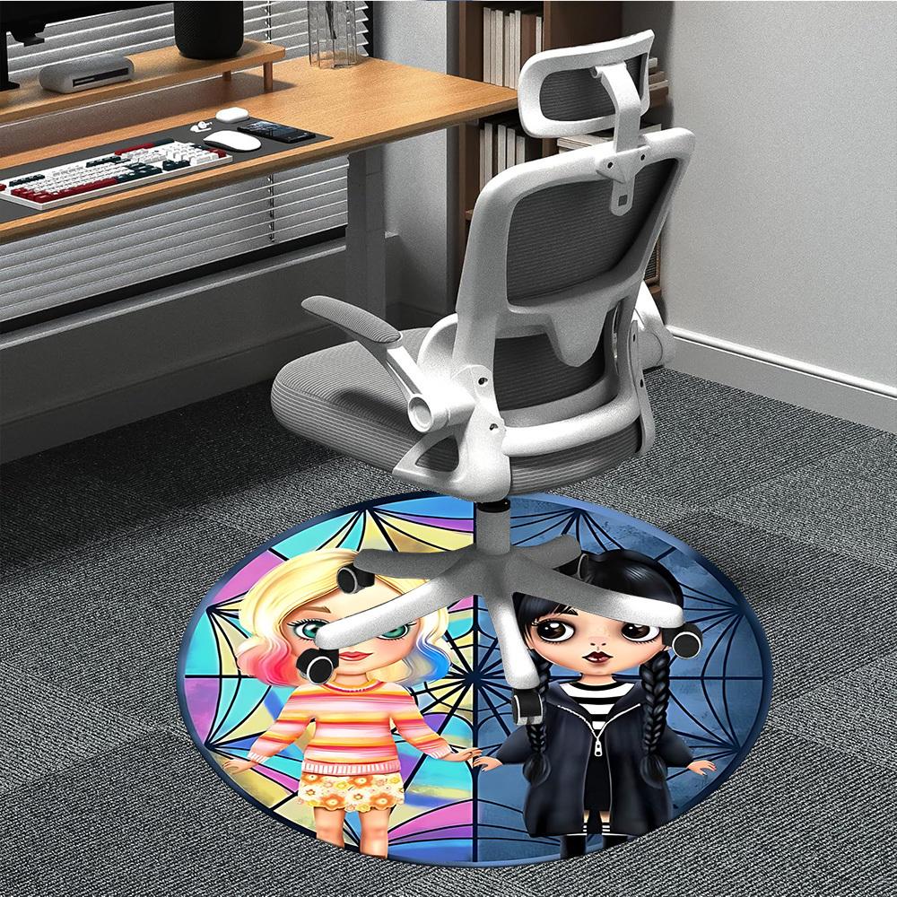 

1pc Wednesday Office Round Area Rug, Under Office Chairs Bedroom Living Room Home Decor a1022392 80cm by 80cm