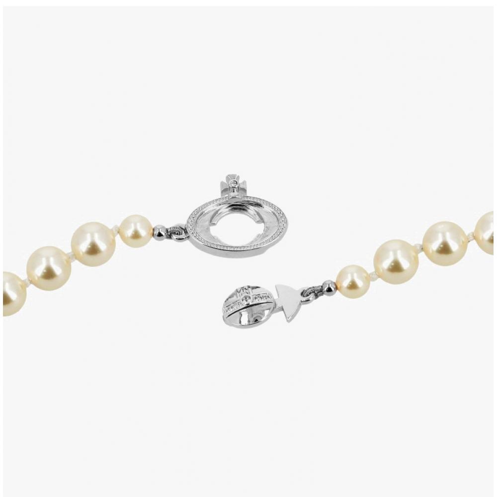 Vivienne Westwood Women Low Pearl Drop Choker Necklace 63030008