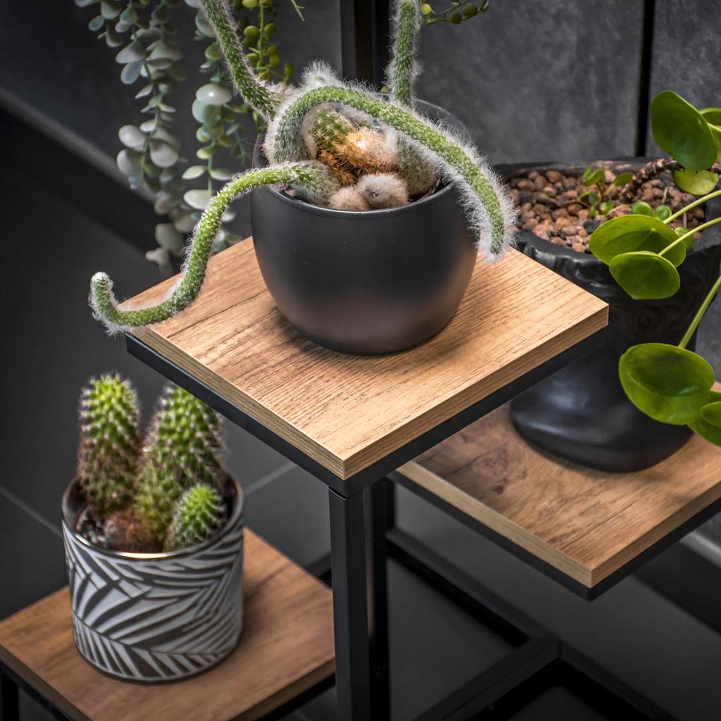 Freestanding Flower Stand for Flowers and Plants, 4 Levels, Metal, Rustic, 76cm