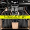 Car Floor Mats For Nissan Juke 2011-2014 Auto Interior Accessories 100% Fit Leather Carpets Rugs Waterproof Anti Slip Foot Pads
