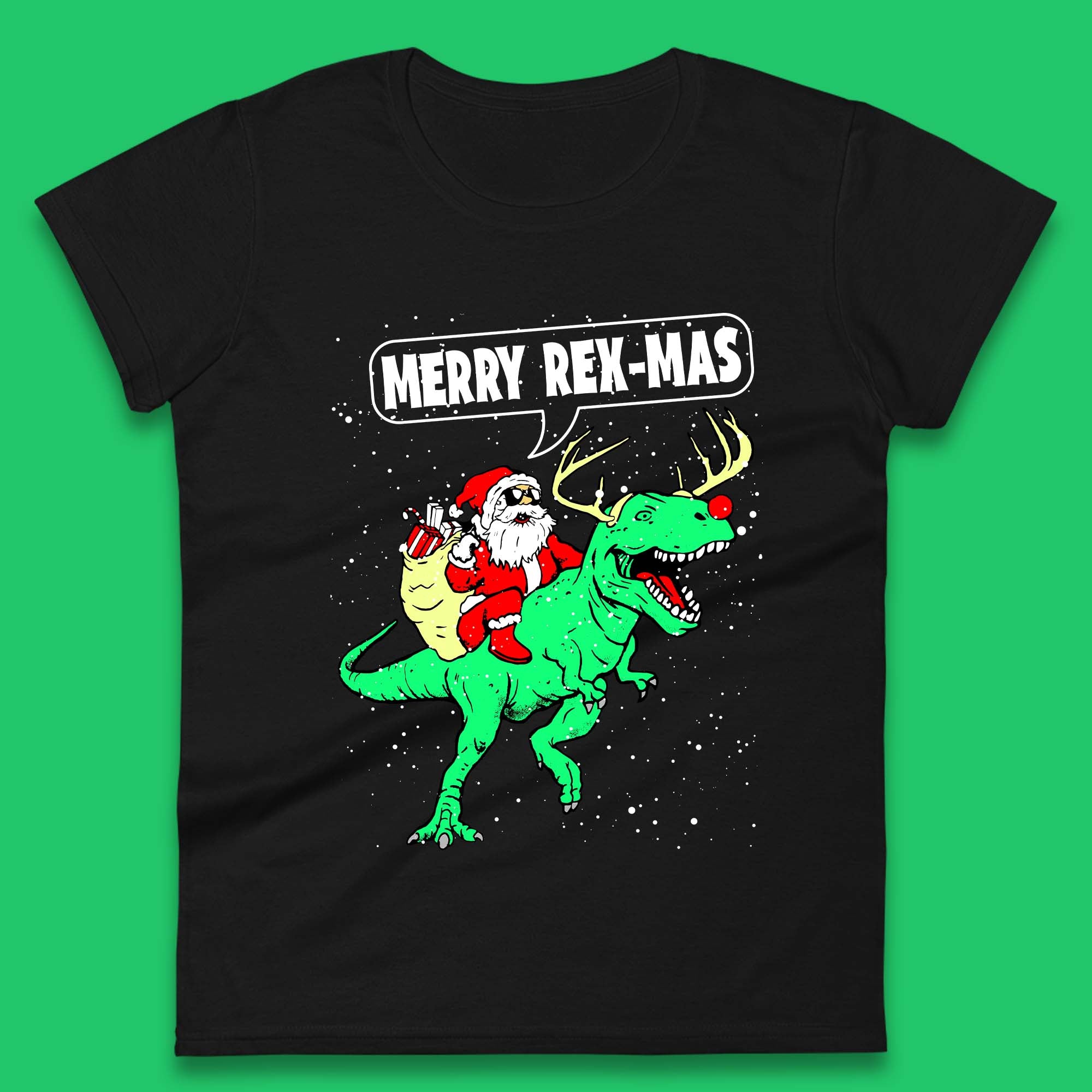 Merry Rex-Mas Christmas Womens T-Shirt Mens Tops Tees Unisex M