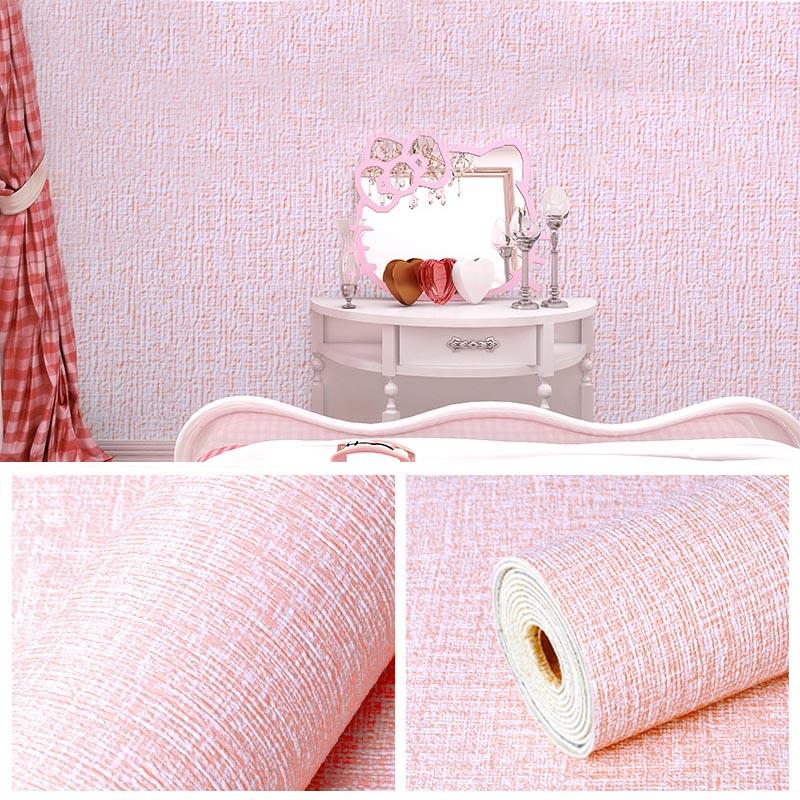 

Самоклеящиеся льняные бумажные украшения для гостиной, спальни, водонепроницаемые и влагостойкие наклейки 50cm*10m светло-розовый