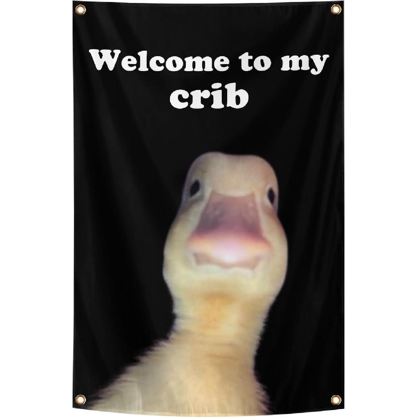 Welcome to My Crib Flag 2x3 Feet Fun Flags Suitable for Room Walls Tapestries University Dormitories Bedrooms Room Decorations Festivals Outdoor