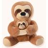Simulation Mother and Child Sloth Doll Plush Toy Zoo Sloth Doll Child Companionship Soothing Rag Doll
