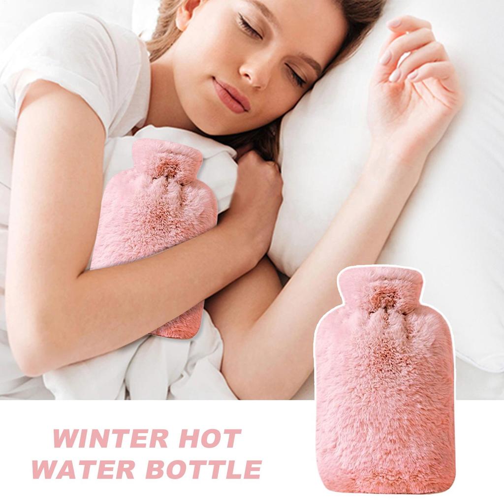 Auslaufsichere Langlebige Heißwasserflasche Mit Weichem Stoffbezug 1L Explosionsgeschützt Anti-Rutsch-Griff Für Perfekt Zur Linderung von Menstruationsschmerzen
