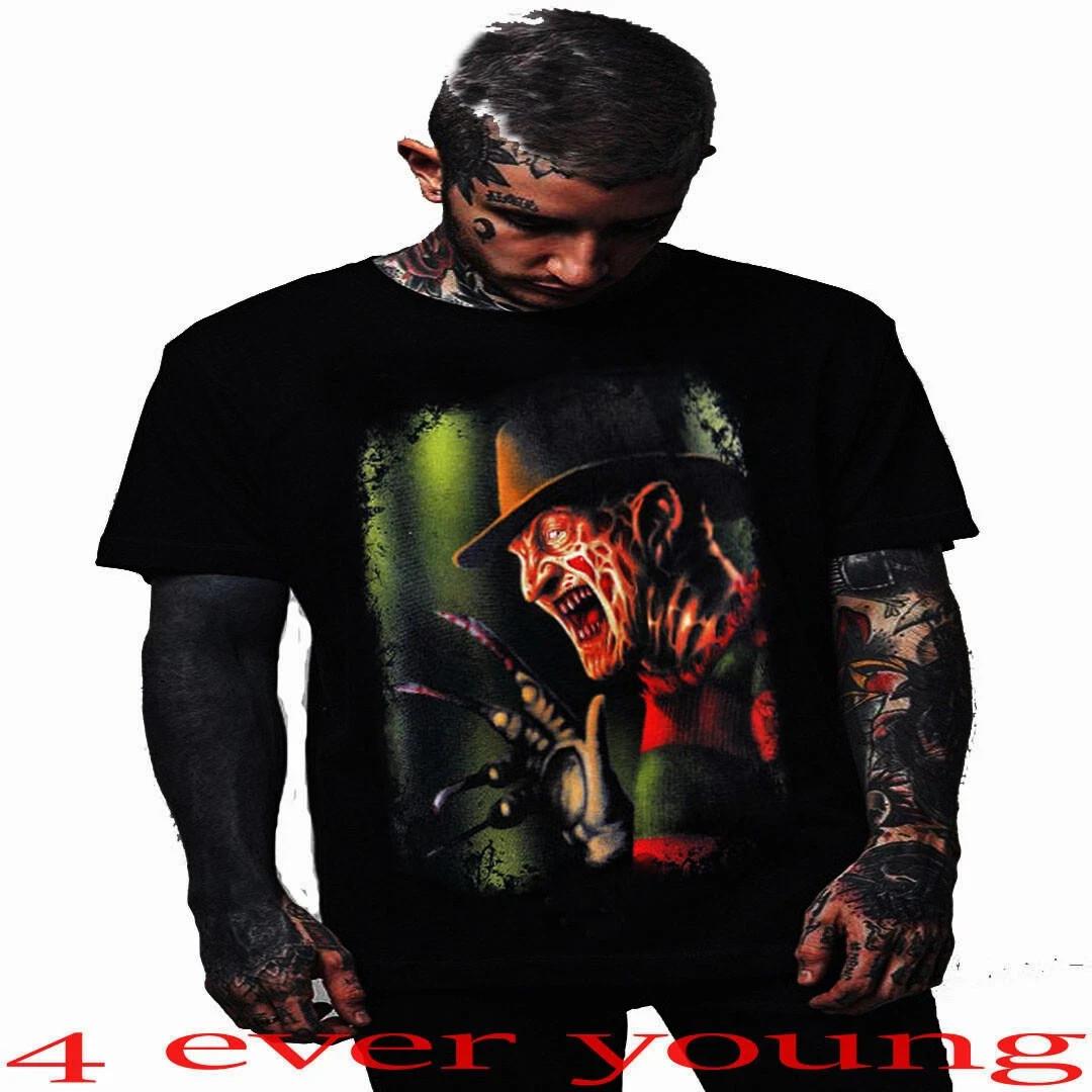 FREDDY KRUEGER BG GREEN SCARY MOVIE T SHIRTS S