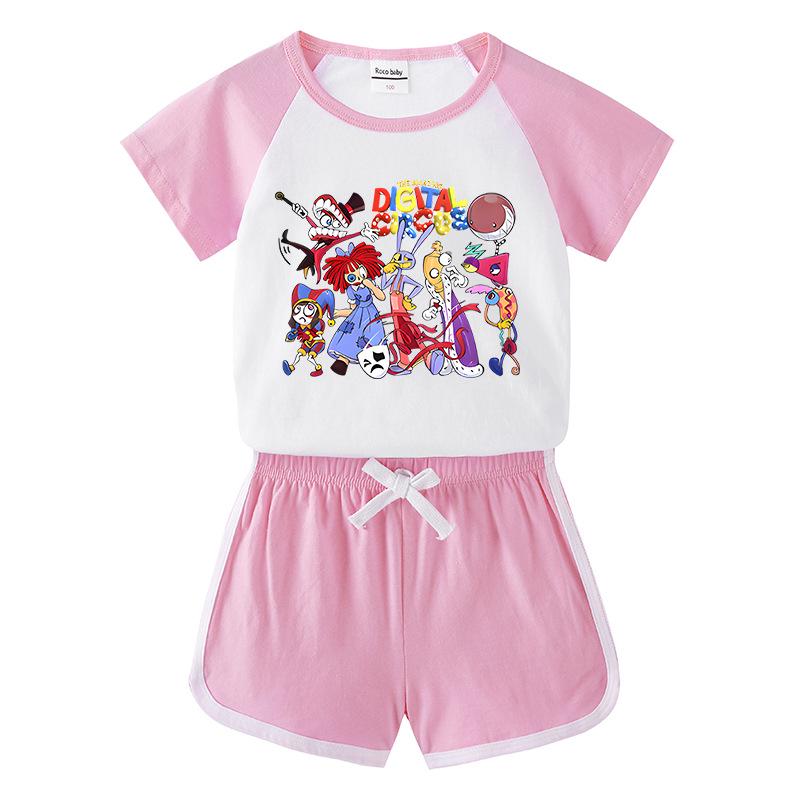 2026 Kids' Summer Outfit: Unisex Baby Short Sleeve T-shirt & Shorts Set for Casual Sports