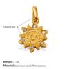 18K Gold-Plated Stainless Steel Moon Heart Diamond Pendant for DIY Jewelry