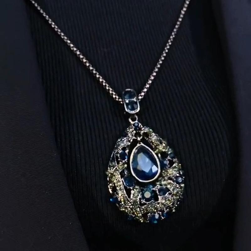 Allure City Water Drop Love Necklace Fashion Temperament Korean Pendant Versatile Accessories Sweater Chain Long Necklace Wholesale Women