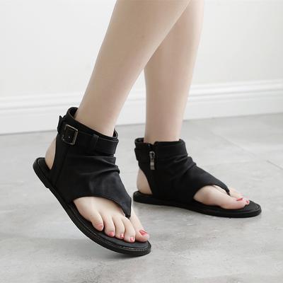 Sandales pour femmes pour soirée avec bride à boucle plates nouvelles chaussures romaines d'été