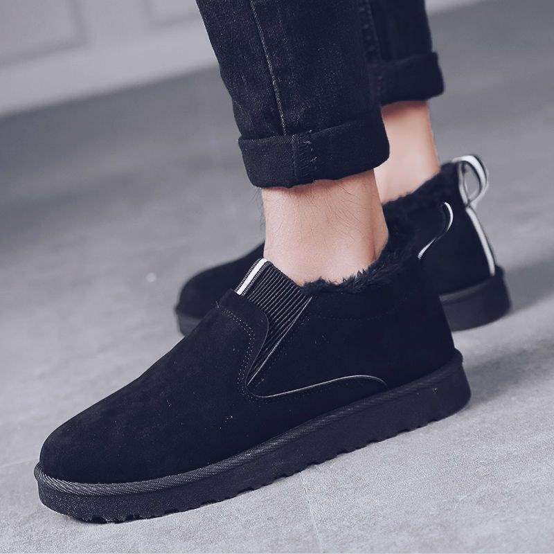 Winter Velvet Warm Thickened Non-slip Cotton Shoes Men's Shoes Korean Version One-pedal Lazy Shoes Snow Boots Cotton Boots Casual Shoes