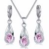 Zircon Crystal Pendant Earrings Two-Piece Set: Alloy Rhinestone Jewelry for Women