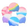 Rainbow Mixed Color Customization Printing Waterproof Silicone Swimming Cap